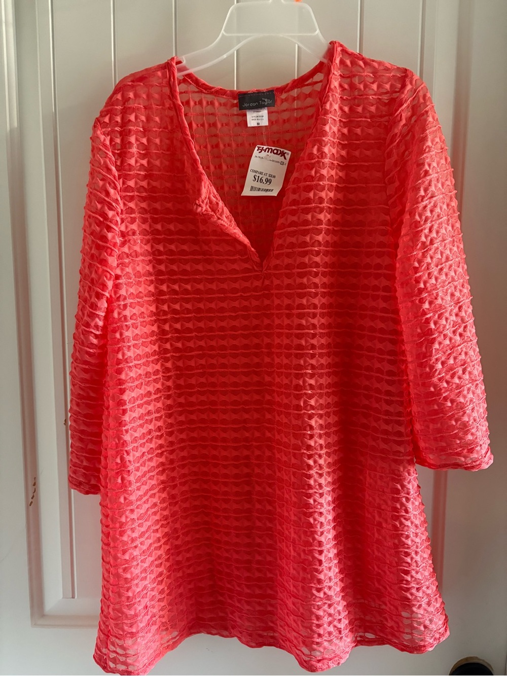 Coral Pink Swim Cover-Up Tunic